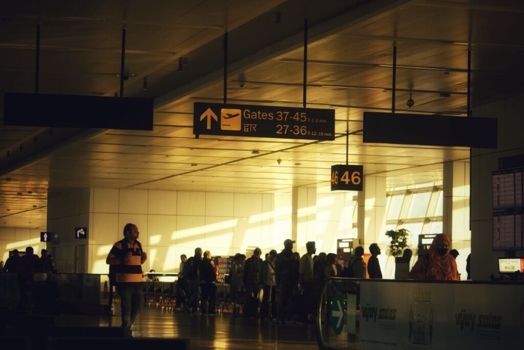 Delhi Airport arrival hallway