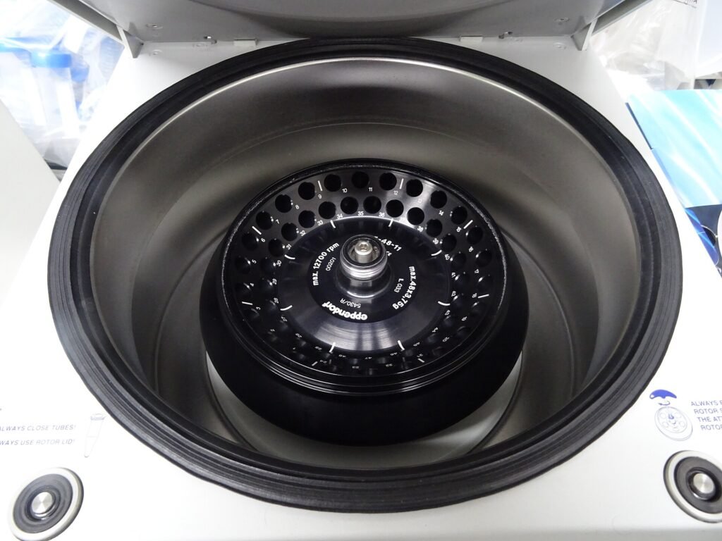Rotor for microtubes of an Eppendorf Centrifuge 5430, laboratory equipment used to process blood samples