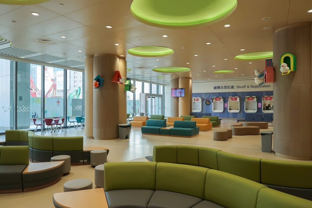 Hong Kong Children's Hospital Block B GF Shroff & Registration, where cashless requests are started at admission