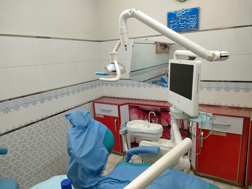 Dental chair in a dentist clinic, the kind of setting used for dental implant treatment