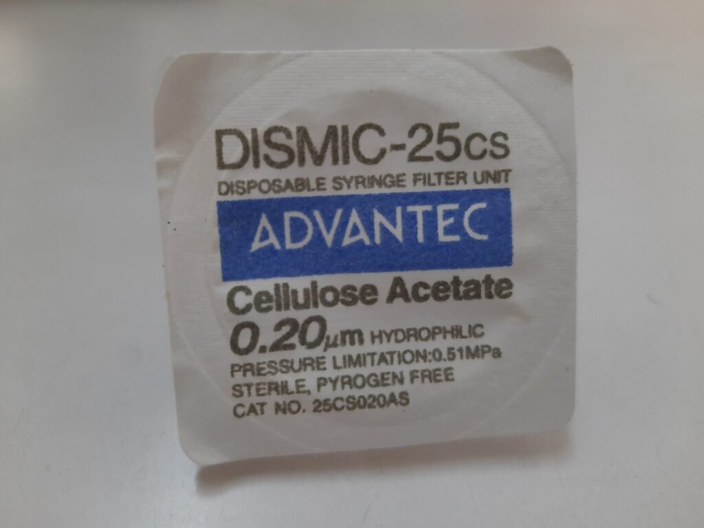 Cellulose Acetate disposable syringe filter, the kind of consumables often not covered by insurance