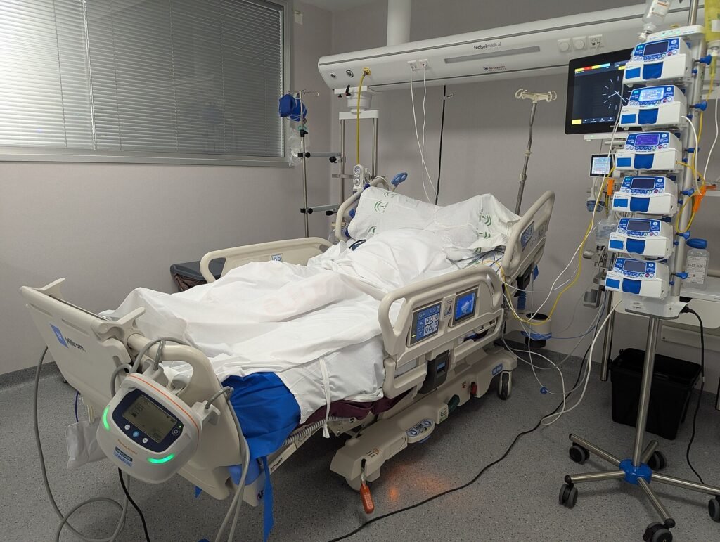 Intensive care unit bed, the kind of intensive care bed whose daily charges add up quickly