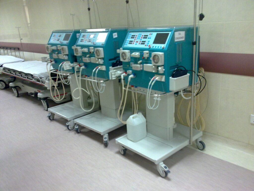 Dialysis machines by irvin calicut, dialysis, which many patients need while waiting for a kidney transplant