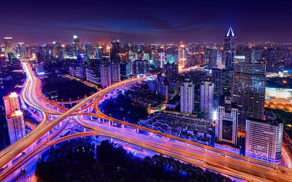 Gurgaon-night-skyline, Gurugram in the Delhi National Capital Region