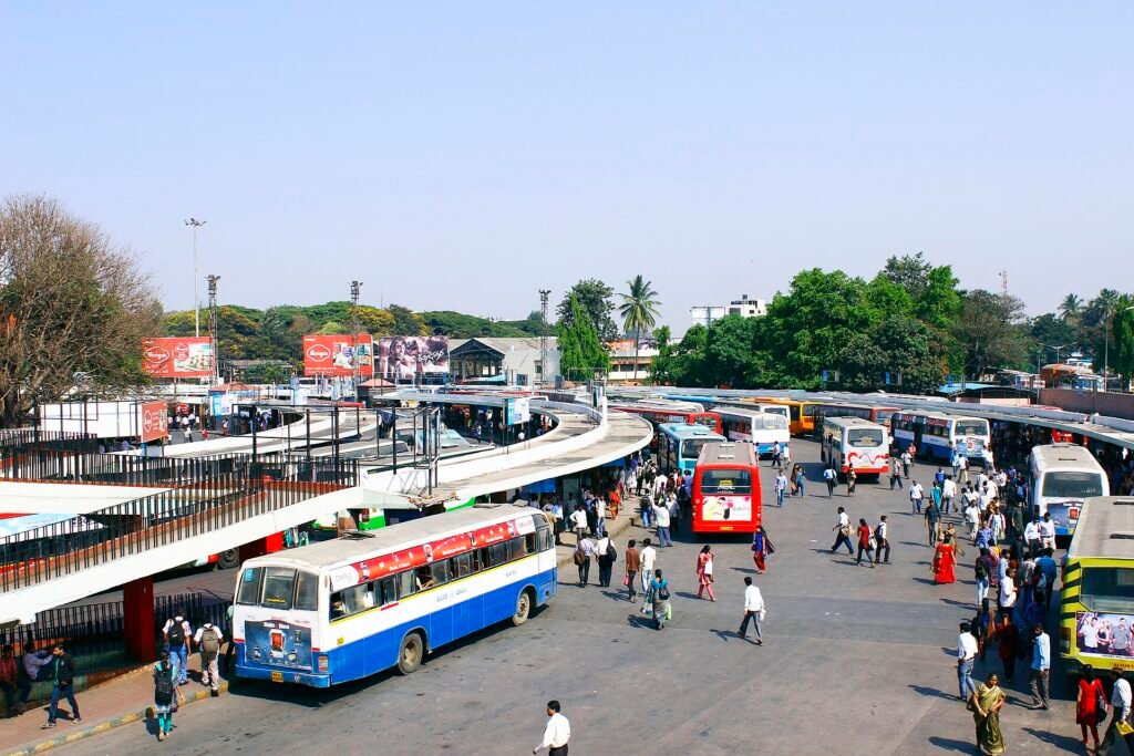 Kempegowda Bus Station (Majestic) 2014, Bangalore, where many outstation families arrive