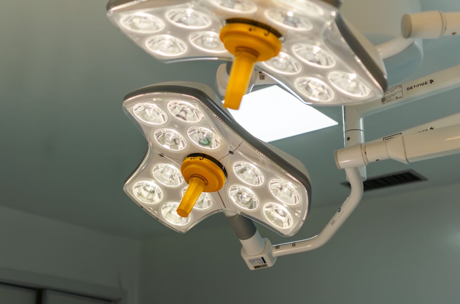 Bright LED surgical lights in an operating room