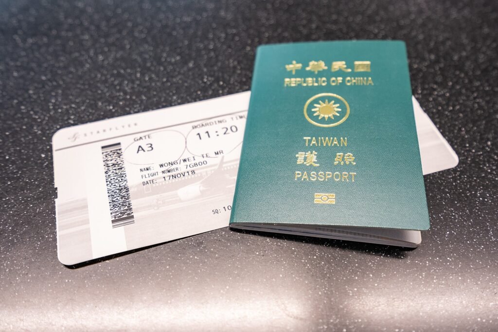 StarFlyer boarding pass and ROC Passport, travel documents needed for an international trip