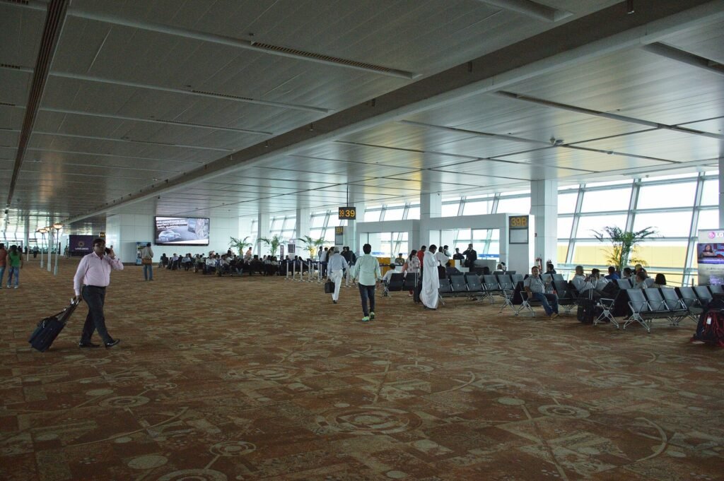 Terminal 3 interior at Indira Gandhi International Airport, New Delhi, where many international patients arrive
